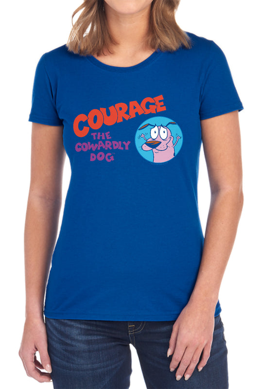 COURAGE THE COWARDLY DOG : COURAGE LOGO S\S WOMENS TEE Black 2X