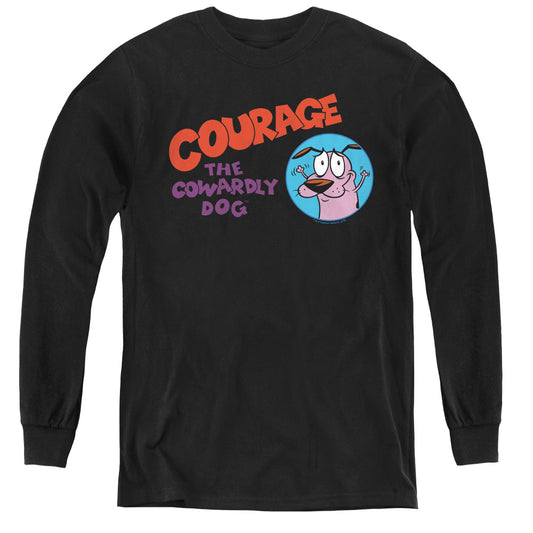COURAGE THE COWARDLY DOG : COURAGE LOGO L\S YOUTH BLACK LG