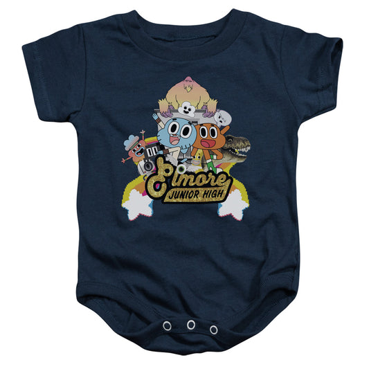 AMAZING WORLD OF GUMBALL : ELMORE JUNIOR HIGH INFANT SNAPSUIT Navy XL (24 Mo)