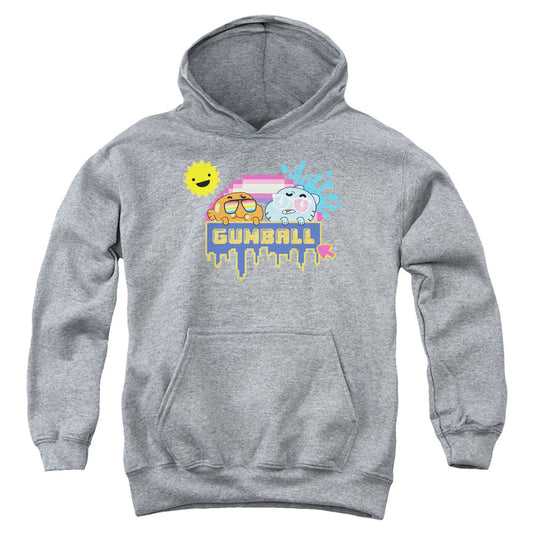 AMAZING WORLD OF GUMBALL : LONG SLEEVE SUNSHINE YOUTH PULL-OVER HOODIE Athletic Heather XL