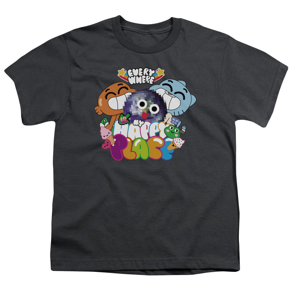 AMAZING WORLD OF GUMBALL : HAPPY PLACE S\S YOUTH 18\1 Charcoal XL