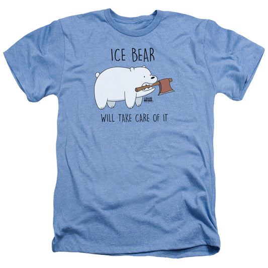 WE BARE BEARS : TAKE CARE OF IT ADULT REGULAR FIT HEATHER SHORT SLEEVE Light Blue 3X