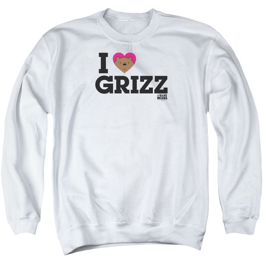WE BARE BEARS : HEART GRIZZ ADULT CREW SWEAT White 2X