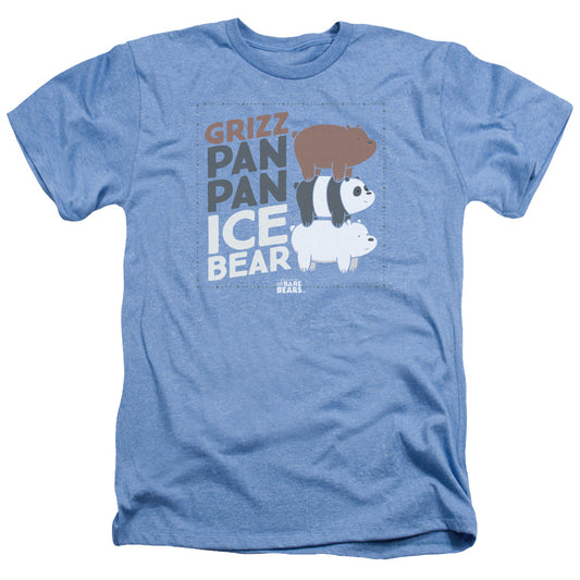 WE BARE BEARS : GRIZZ PAN PAN ICE BEAR ADULT HEATHER Light Blue 2X