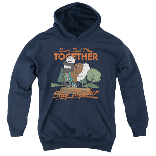 WE BARE BEARS : STAY TOGETHER YOUTH PULL OVER HOODIE Navy LG