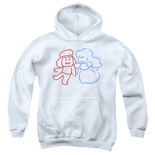 STEVEN UNIVERSE : RUBY SAPPHIRE SKETCH YOUTH PULL OVER HOODIE White LG