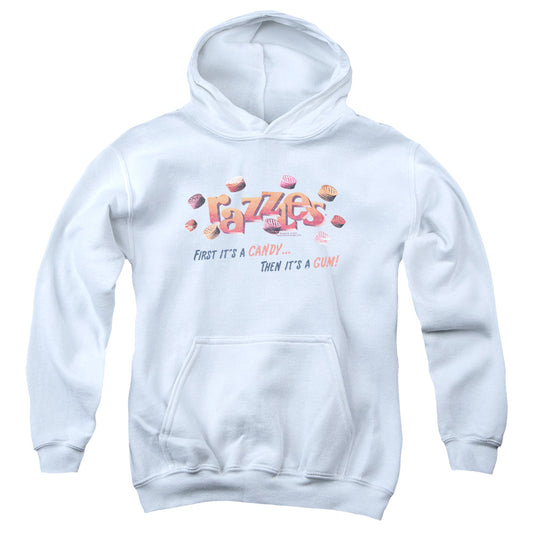 DUBBLE BUBBLE : A GUM AND A CANDY YOUTH PULL OVER HOODIE WHITE LG