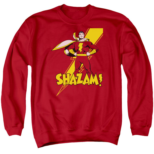 DC SHAZAM : SHAZAM ADULT CREW NECK SWEATSHIRT Red 2X