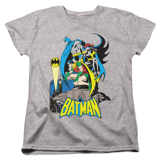 DC BATMAN : HEROIC TRIO WOMENS SHORT SLEEVE Athletic Heather 2X