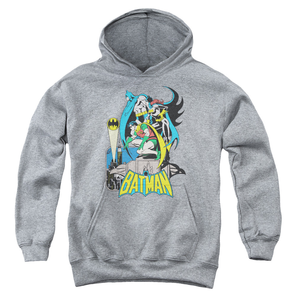 DC BATMAN : HEROIC TRIO YOUTH PULL OVER HOODIE Athletic Heather LG