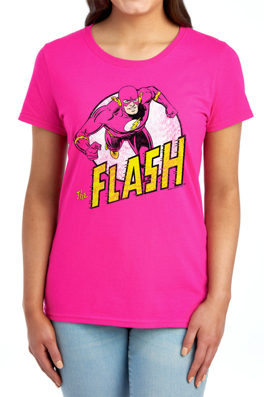 DC FLASH : THE FLASH S\S WOMENS TEE RED MD