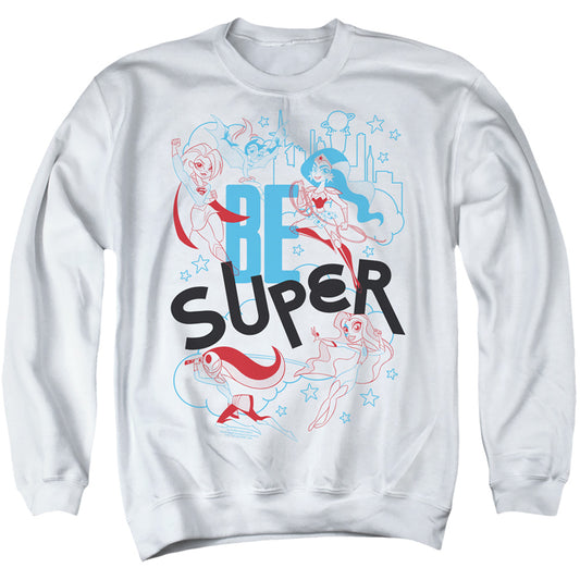 DC SUPERHERO GIRLS : BE SUPER ADULT CREW SWEAT White 2X
