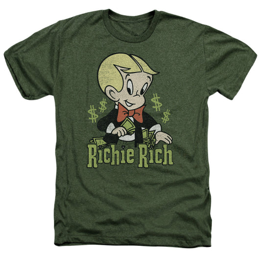RICHIE RICH : RICH LOGO ADULT REGULAR FIT HEATHER SHORT SLEEVE Military Green 3X