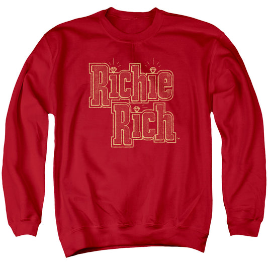RICHIE RICH : STACKED ADULT CREW NECK SWEATSHIRT RED XL