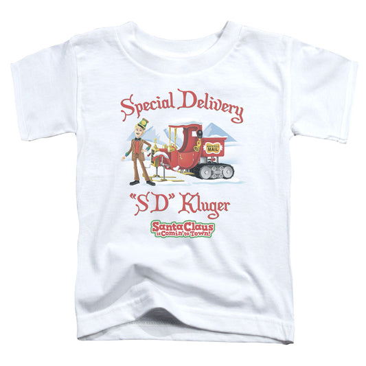 SANTA CLAUS IS COMIN TO TOWN : KLUGER S\S TODDLER TEE White LG (4T)