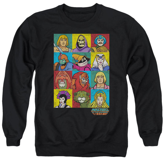 MASTERS OF THE UNIVERSE : CHARACTER HEADS ADULT CREW NECK SWEATSHIRT BLACK 2X