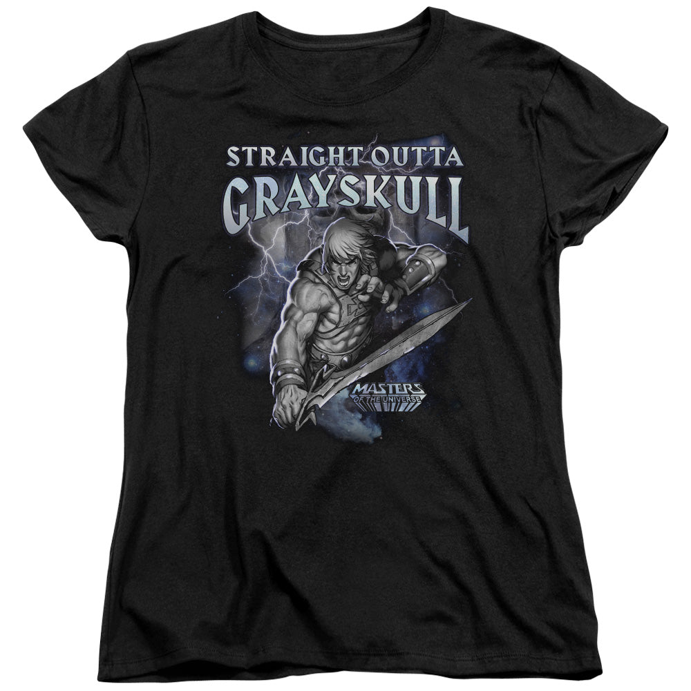 MASTERS OF THE UNIVERSE : STRAIGHT OUTTA GRAYSKULL S\S WOMENS TEE Black 2X