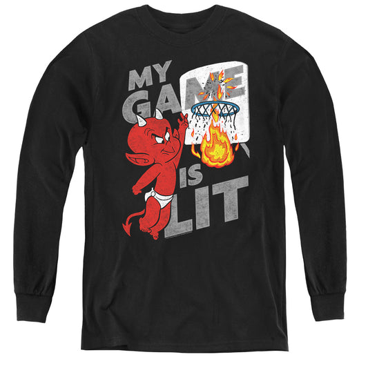 HOT STUFF : GAME IS LIT L\S YOUTH BLACK XL