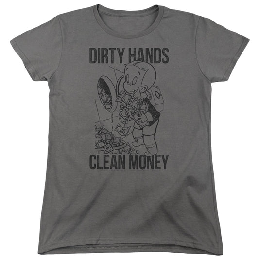 RICHIE RICH : CLEAN MONEY WOMENS SHORT SLEEVE Charcoal MD