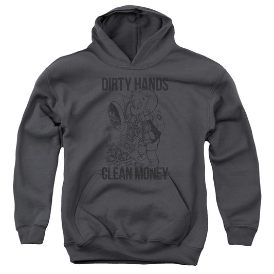 RICHIE RICH : CLEAN MONEY YOUTH PULL OVER HOODIE Charcoal LG