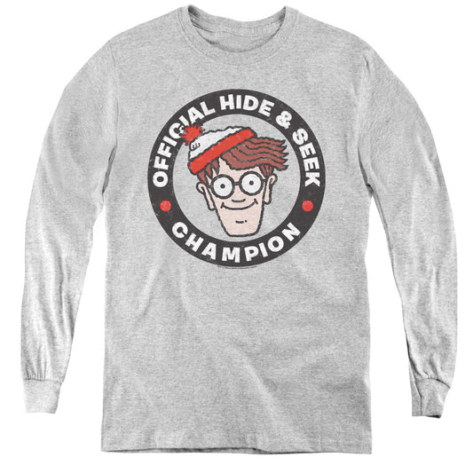 WHERE'S WALDO : CHAMPION L\S YOUTH ATHLETIC HEATHER XL