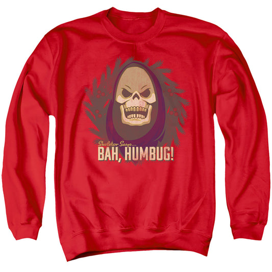 MASTERS OF THE UNIVERSE : BAH HUMBUG ADULT CREW SWEAT Red LG