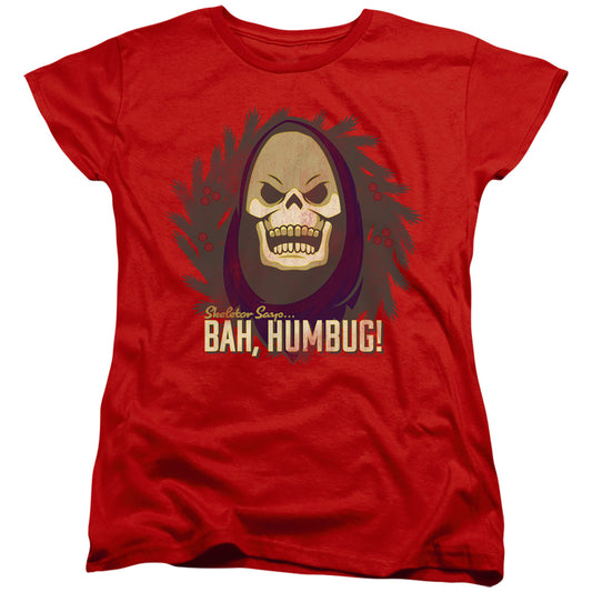 MASTERS OF THE UNIVERSE : BAH HUMBUG WOMENS SHORT SLEEVE Red SM
