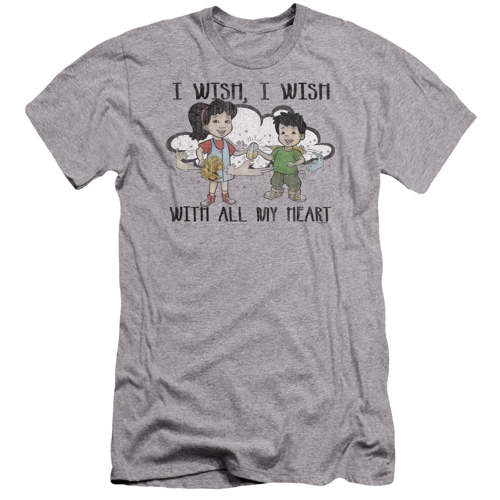 DRAGON TALES : I WISH WITH ALL MY HEART PREMUIM CANVAS ADULT SLIM FIT 30\1 Athletic Heather MD