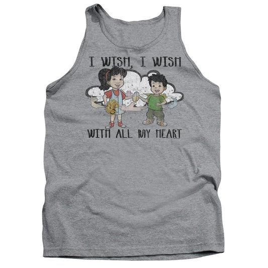 DRAGON TALES : I WISH WITH ALL MY HEART ADULT TANK Athletic Heather 2X