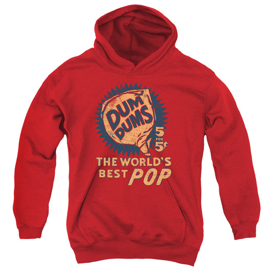 DUM DUMS : 5 FOR 5 YOUTH PULL OVER HOODIE RED LG