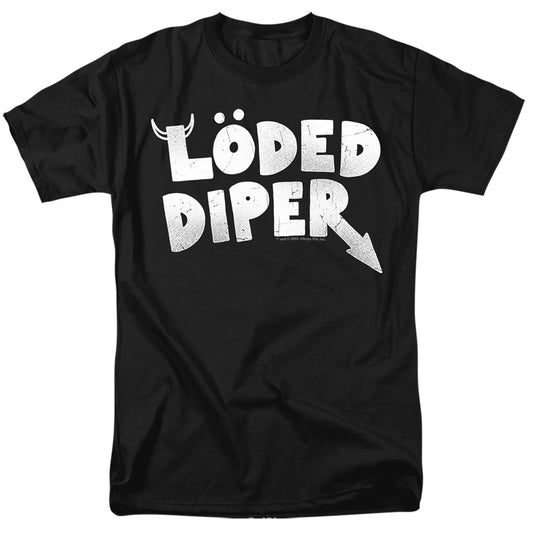 DIARY OF A WIMPY KID : LODED DIPER DISTRESSED LOGO S\S ADULT 18\1 Black 2X