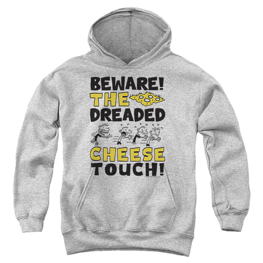 DIARY OF A WIMPY KID : BEWARE OF THE CHEESE TOUCH YOUTH PULL OVER HOODIE Athletic Heather LG