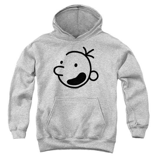 DIARY OF A WIMPY KID : WIMPY KID HEAD YOUTH PULL OVER HOODIE Athletic Heather LG