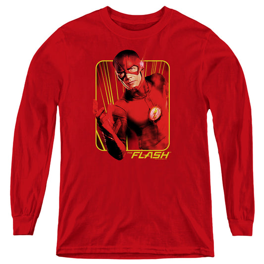 FLASH TV SERIES : BARRY BOLTS L\S YOUTH Red SM