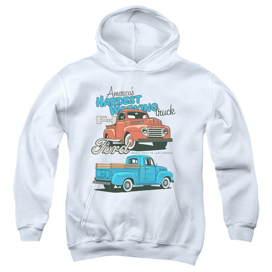 FORD TRUCKS : HARDEST WORKING YOUTH PULL OVER HOODIE White LG