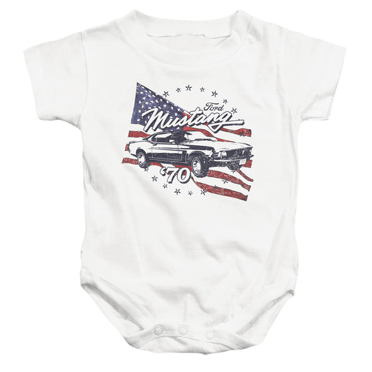 FORD MUSTANG : 70 MUSTANG INFANT SNAPSUIT White SM (6 Mo)