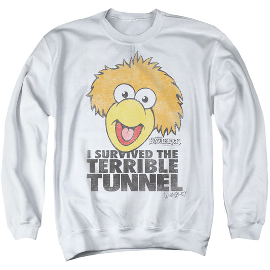 FRAGGLE ROCK : TERRIBLE TUNNEL ADULT CREW SWEAT White MD