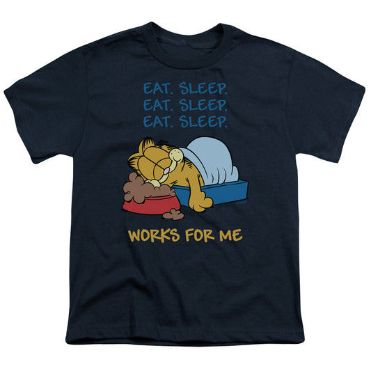 GARFIELD : WORKS FOR ME S\S YOUTH 18\1 NAVY LG