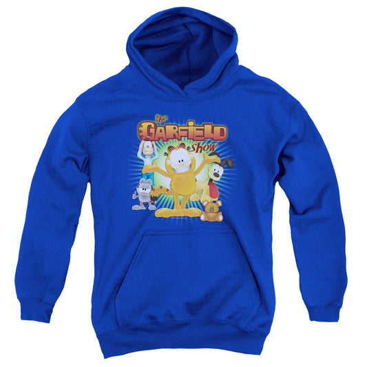 GARFIELD : THE GARFIELD SHOW YOUTH PULL OVER HOODIE ROYAL BLUE LG