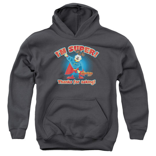 GARFIELD : SUPER YOUTH PULL OVER HOODIE CHARCOAL LG