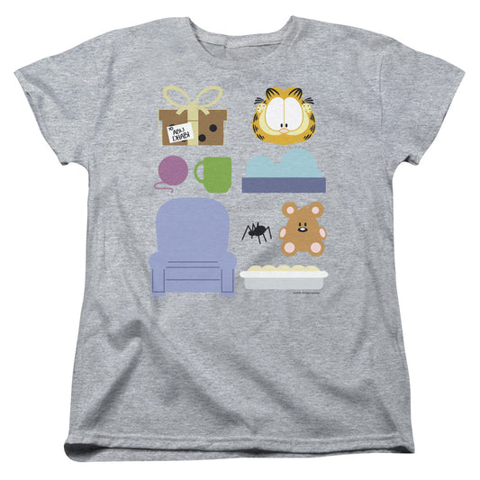 GARFIELD : GIFT SET S\S WOMENS TEE ATHLETIC HEATHER MD
