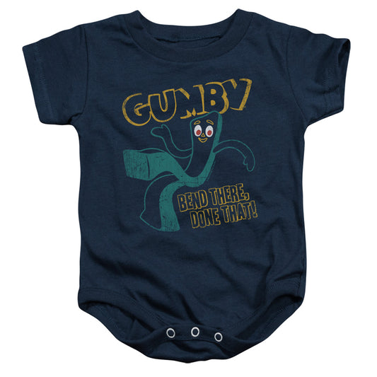 GUMBY : BEND THERE INFANT SNAPSUIT Navy XL (24 Mo)