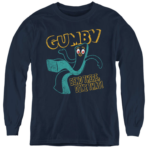 GUMBY : BEND THERE L\S YOUTH NAVY LG