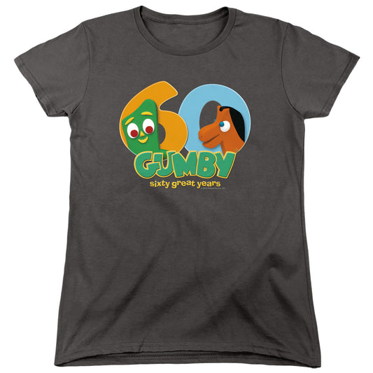 GUMBY : 60TH WOMENS SHORT SLEEVE Charcoal 2X
