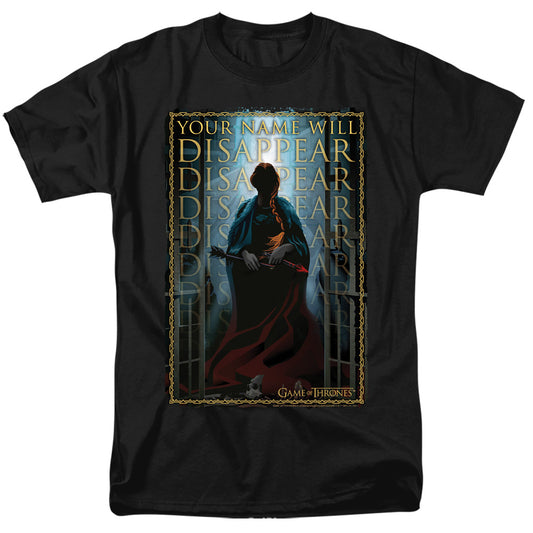 GAME OF THRONES : YOUR NAME WILL DISAPPEAR S\S ADULT 18\1 Black XL