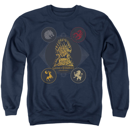 GAME OF THRONES : 4 HOUSES 4 THE THRONE ADULT CREW SWEAT Navy 2X