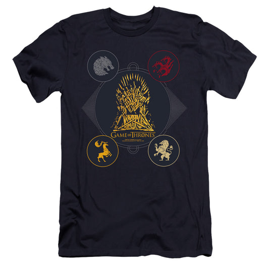 GAME OF THRONES : 4 HOUSES 4 THE THRONE  PREMIUM CANVAS ADULT SLIM FIT 30\1 Navy 2X