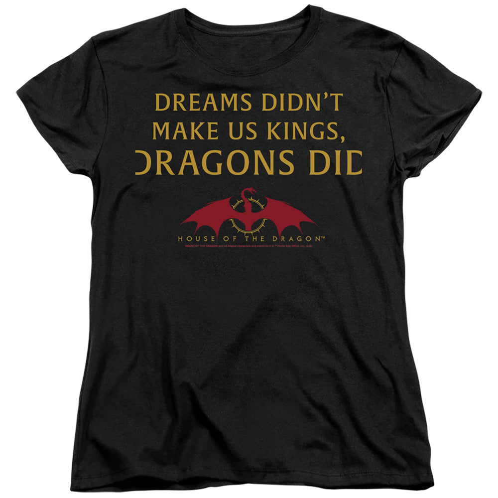 HOUSE OF THE DRAGON : NOT DREAMS WOMENS SHORT SLEEVE Black SM
