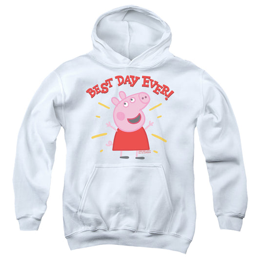 PEPPA PIG : BEST DAY EVER YOUTH PULL OVER HOODIE White LG