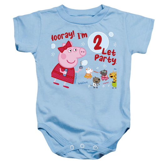 PEPPA PIG : HOORAY I'M 2 BIRTHDAY INFANT SNAPSUIT Light Blue SM (6 Mo)